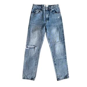 Cotton On Medium Wash Distressed Mom Jeans